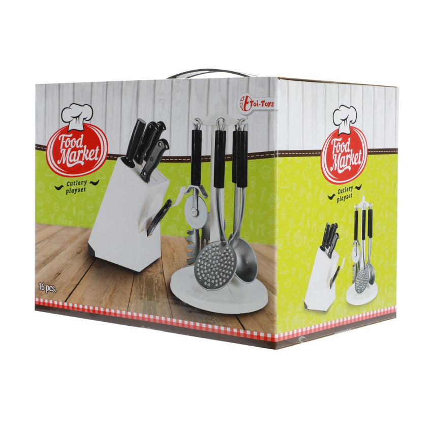 FOOD MARKET Súprava kuchynského náčinia a nožov 16 ks