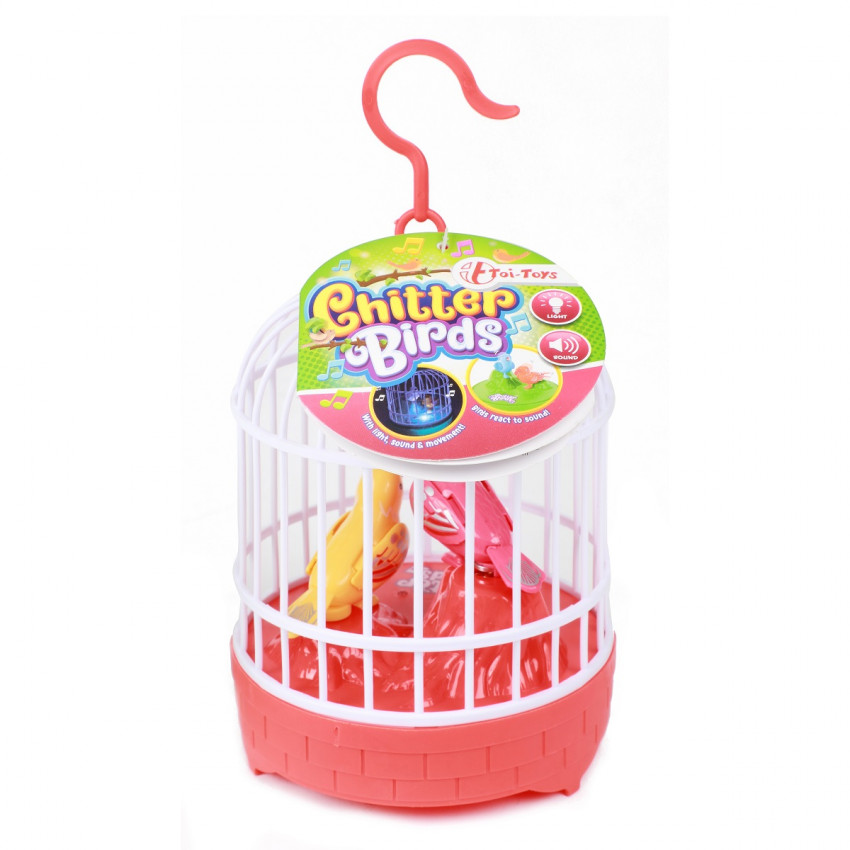 Klietka s pohyblivým vtáčikom na baterky
