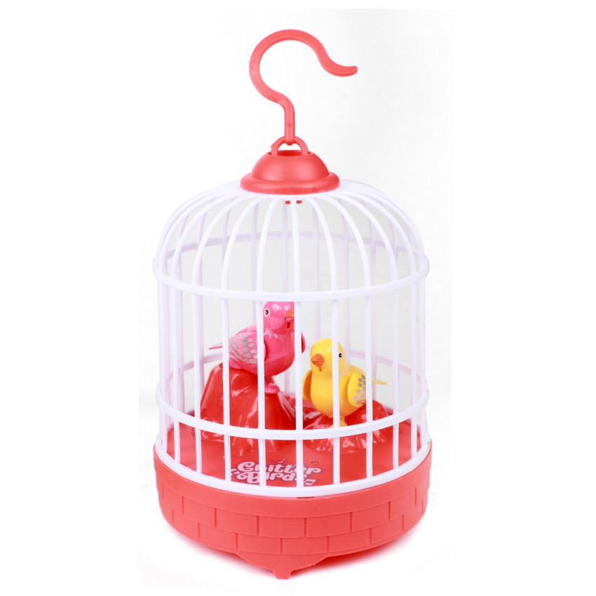 Klietka s pohyblivým vtáčikom na baterky