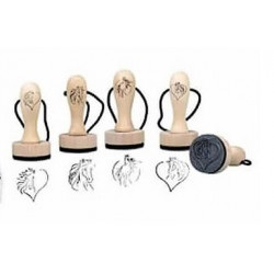 Pečiatka drevená koník 2ks, razítka, pre deti