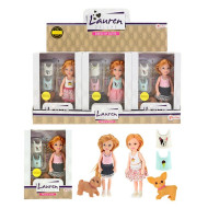 Bábika so psíkmi Lauren 14cm