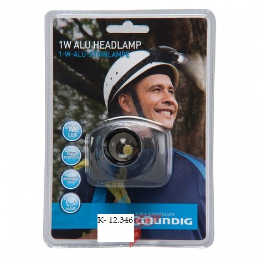 1W hlinníková čelová lampa