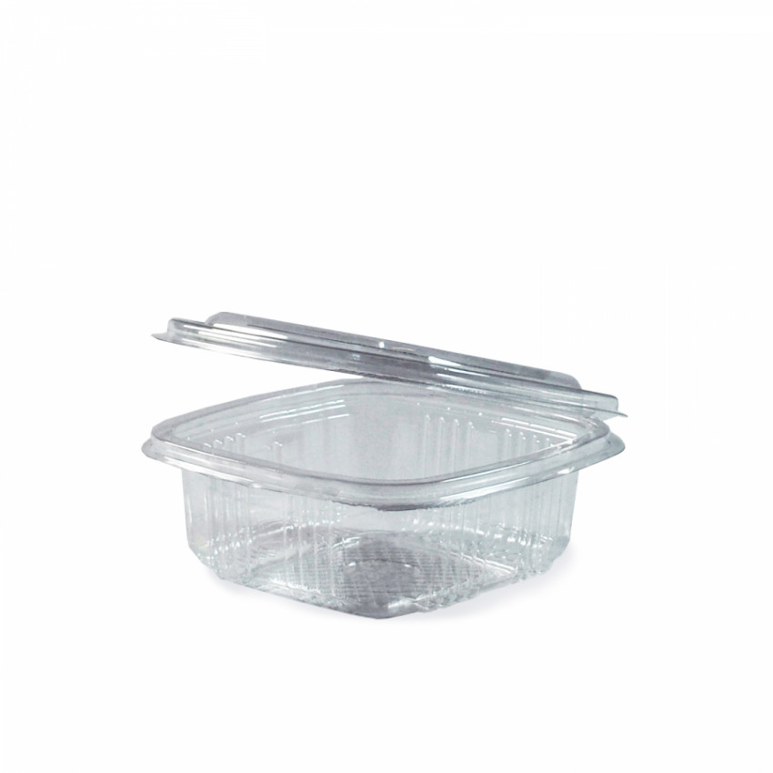 Miska hranatá PET s vekom 375ml 50ks