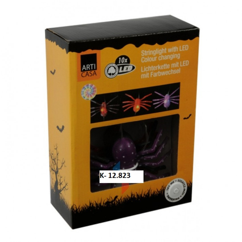 Pavúková girlanda - 10 LED svetielok