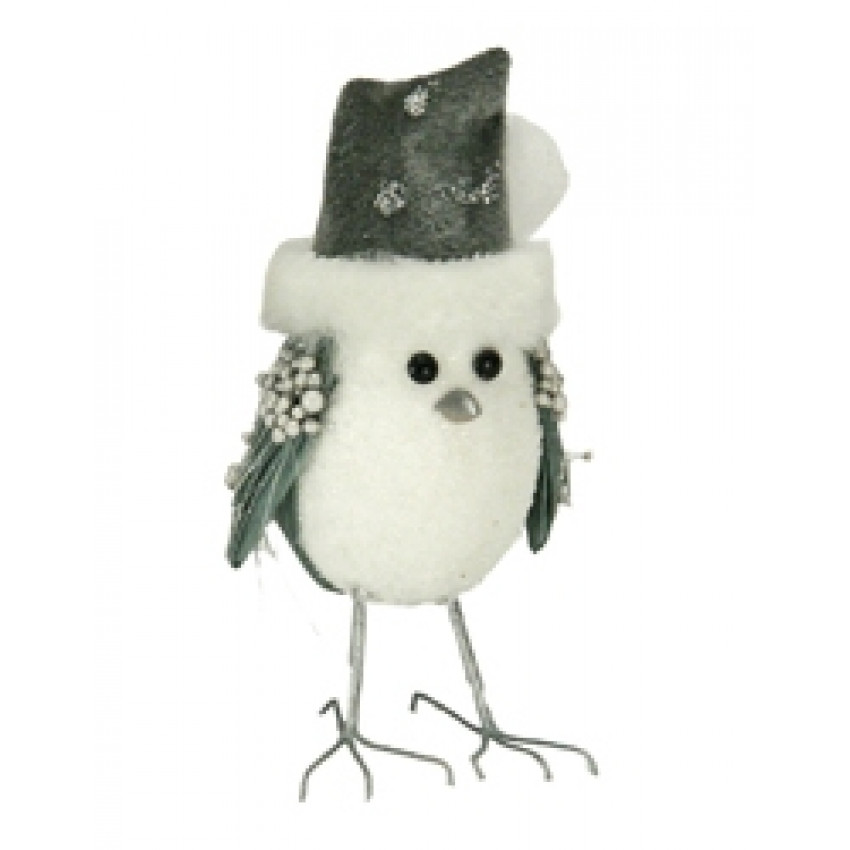 K-7122 Dekoračný vtáčik šedý