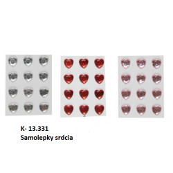 Samolepky srdcia 3D 12ks