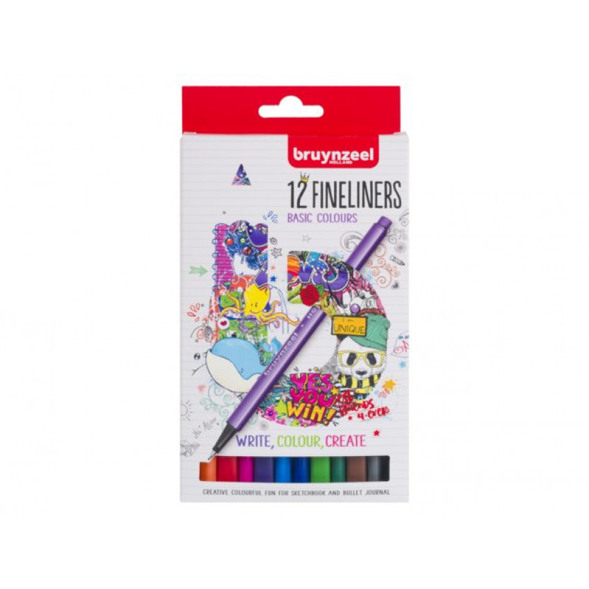 Bruynzeel perá trojhranné fineliners/12ks