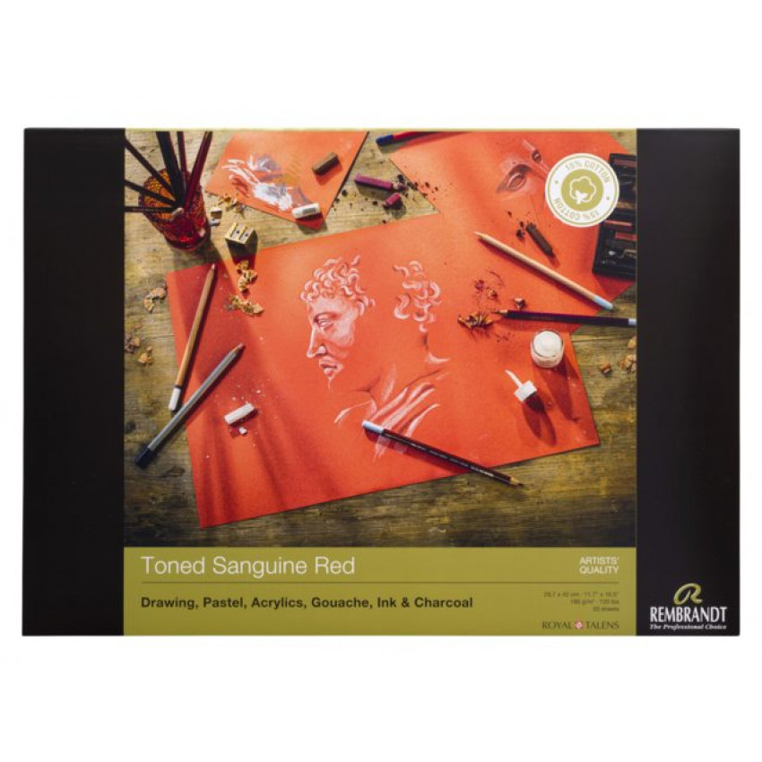 Rembrandt skicár A4, 180g, červený papier