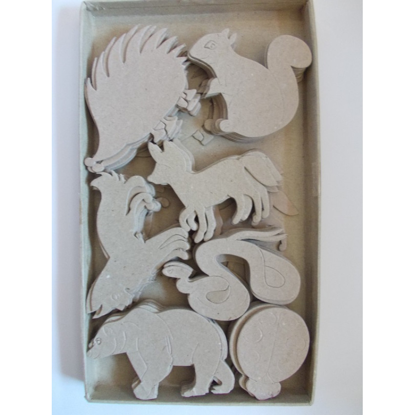 MOVEO Kartónové výseky na dekorovanie Lesné zvieratká 70ks