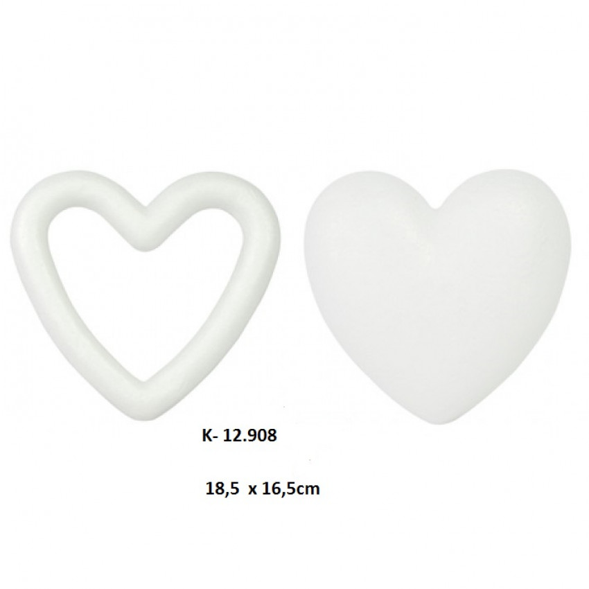 Polystyrénové srdce 18,5 x 16,5 cm Polystyrénové srdce 18,5 x 16,5 cm