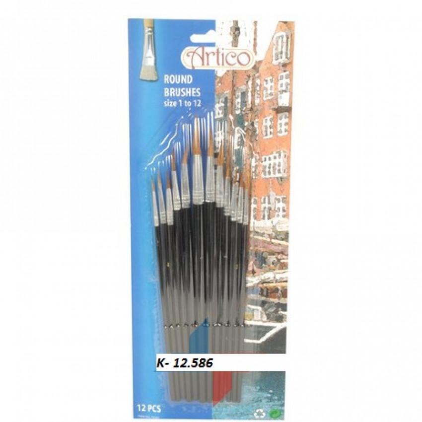  Štetce mix veľkostí guľaté 12 ks