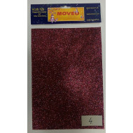 Glitrovaný papier- tmavo červený