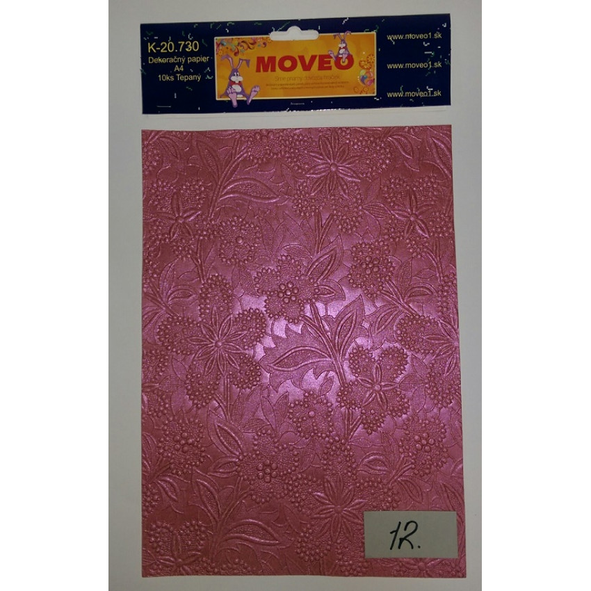 Tepaný papier-12 ružový