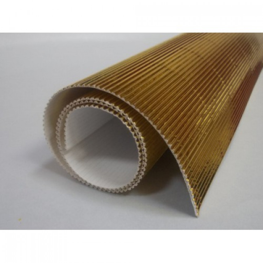 K-20.019 Kartón vlnitý 50x70cm - medenný-metál