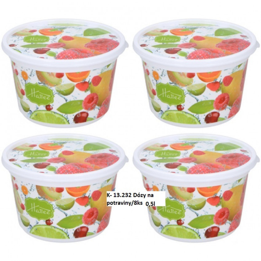 K-13.232 Dózy na potraviny 0,5l /8ks