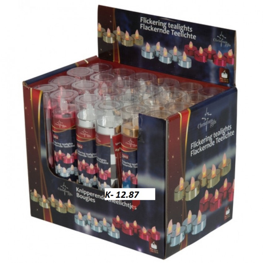 Čajové sviečky led kahanec-farebné 6 ks