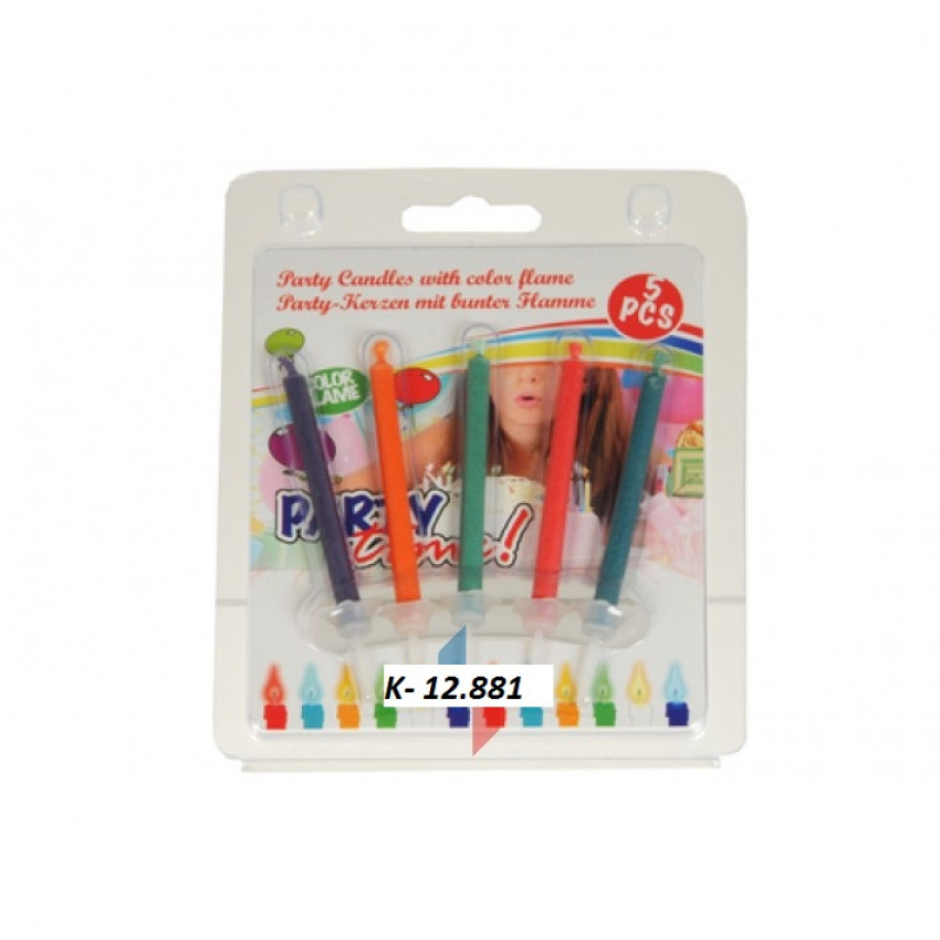 Sviečky s farebným plameňom 5 ks