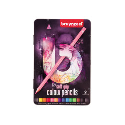 Bruynzeel Farbičky trojhranné, pogumované, ružové 12ks