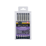 Sakura Pigma Micron Wallet 6 Fineliners Black