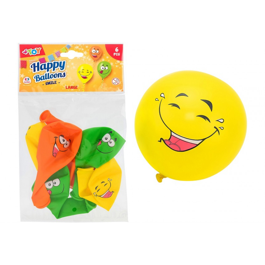 WTOY Balón smajlík/6ks