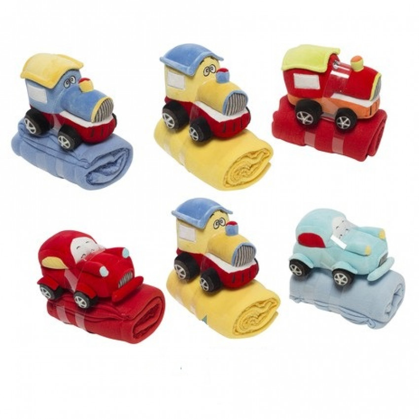 Plyš s dekou- vláčik