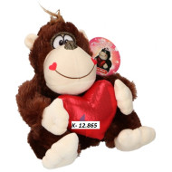 Plyš opica so srdiečkom- Valentín