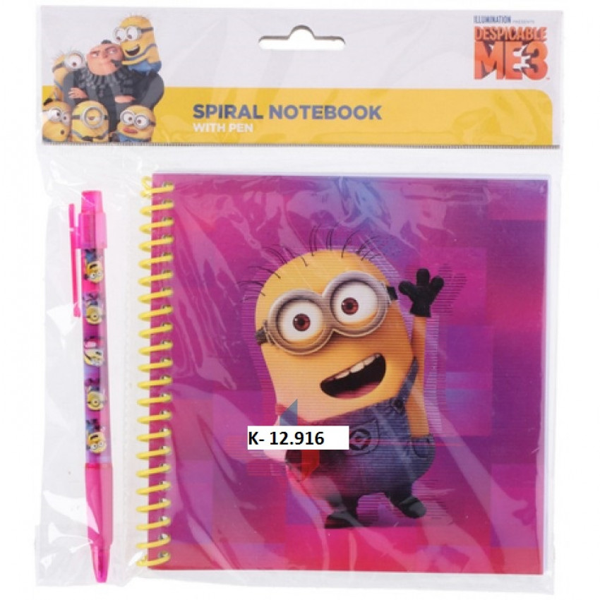 Blok špirála s perom Minions