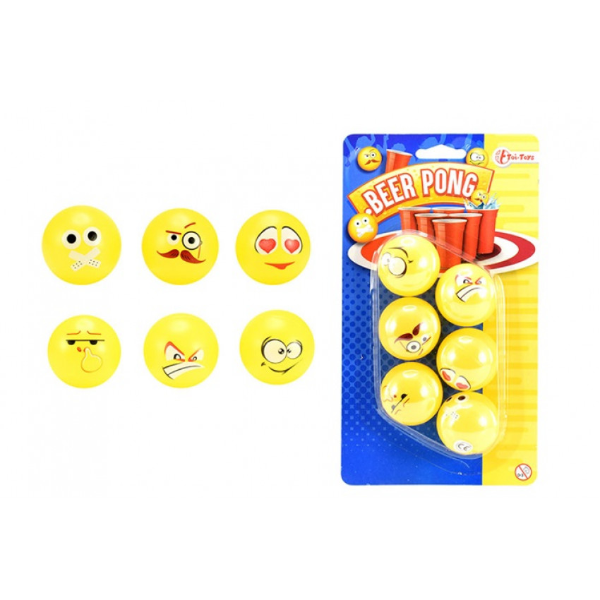 Loptičky žlté - Pohárikový ping-pong 6ks