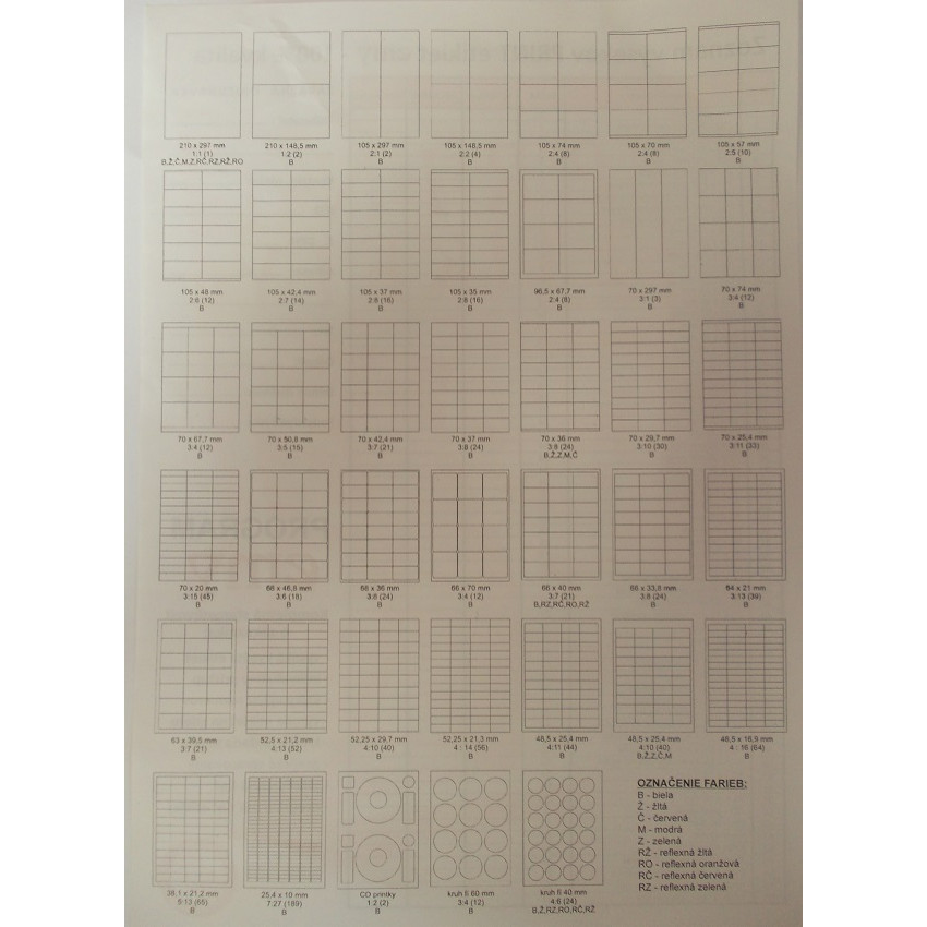 K-394 Etikety hárok 105x74mm