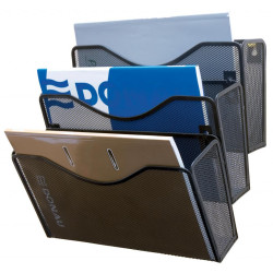 Q-Connect Drôtený stojan nástenný s 3 odkladačmi 325x230x330mm čierny