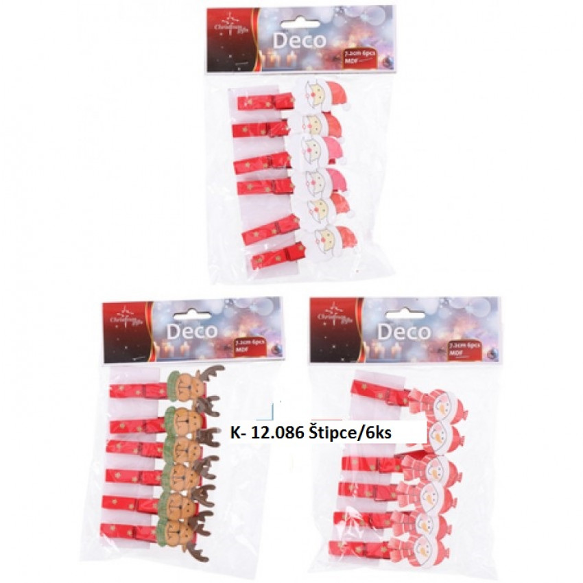  Vianočné štipce 6 ks