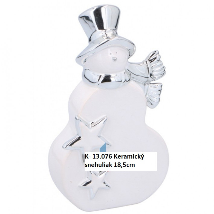 Keramický snehuliak 18,5 cm