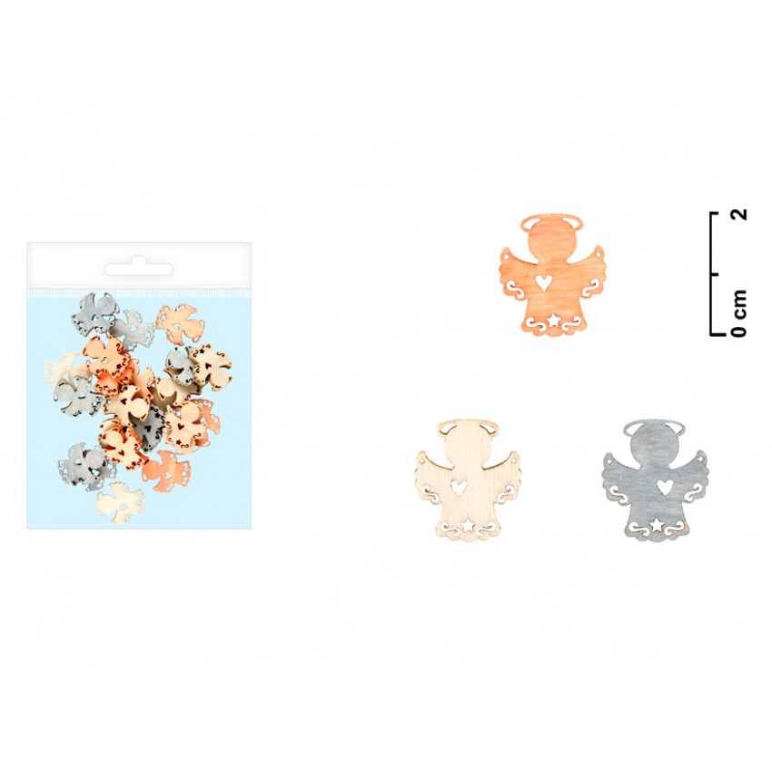 Drevenná ozdoba 2cm/24ks-anjel č.2