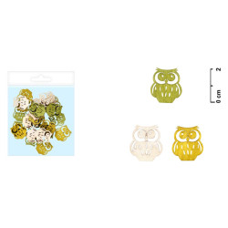 Drevenná ozdoba 2cm 24ks sova