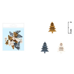 Drevenná ozdoba 2cm 24ks stromček
