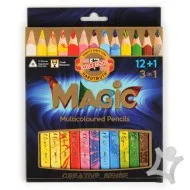farbičky magic, SÚPRAVA FAREBNÝCH CERUZIEK MAGIC 3HR 12+1