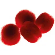 Pom-pom-jednofarbný červený 25 mm